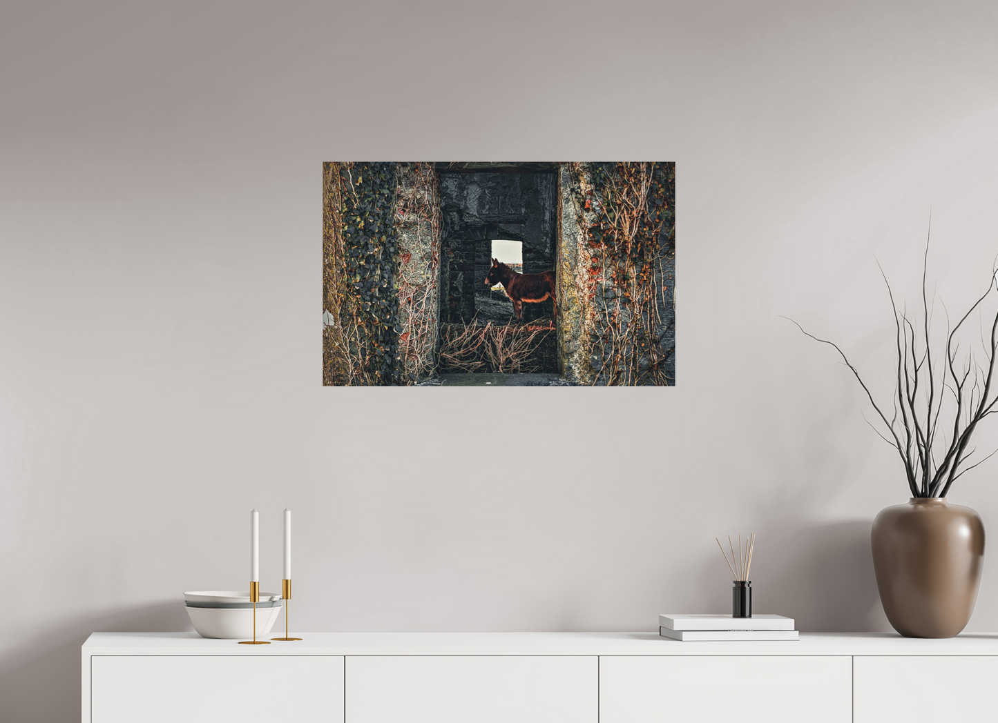 Donkey Through The Window Print